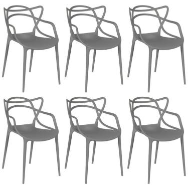Imagem de Kit 6 Cadeiras Allegra - Cinza Escuro