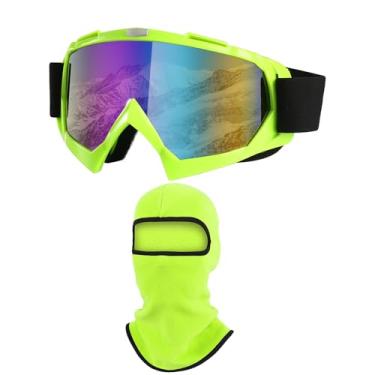 Imagem de LJDJ Óculos de esqui, snowboard motocicleta óculos com polaina de pescoço de inverno capa facial para homens mulheres esqui, pesca, caminhadas, ciclismo (verde)