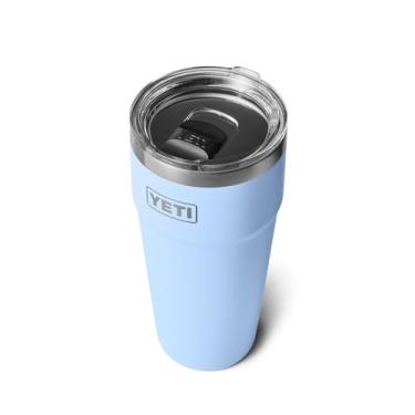 Imagem de YETI Copo empilhável Rambler de 850 g, aço inoxidável, isolado a vácuo com tampa MagSlider, azul celeste grande