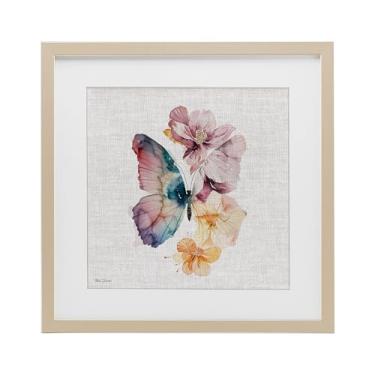 Imagem de Stupell Industries Impressão emoldurada branca de borboleta de beleza emergente sob vidro, design de Nicole DeCamp, 33 x 33