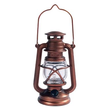 Imagem de Lanterna retrô de móveis de casa de bonecas em miniatura com luz em escala 1/12