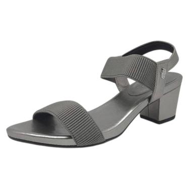 Imagem de Sandalia Feminina Conforto Couro Salto Medio Usaflex