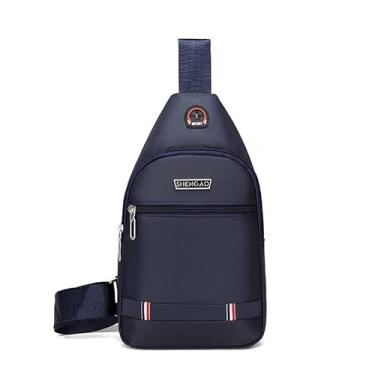 Imagem de Mochila transversal pequena tiracolo para mulheres e homens, bolsa de peito bolsa transversal para viagens esportivas, Azul, Simplicidade