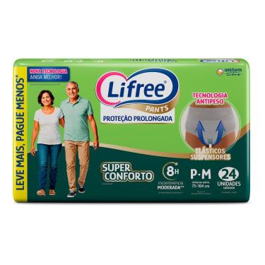 Imagem de Roupa Íntima Lifree Pants Proteção Prolongada Super Conforto Tamanho P/M Unissex 24 Unidades