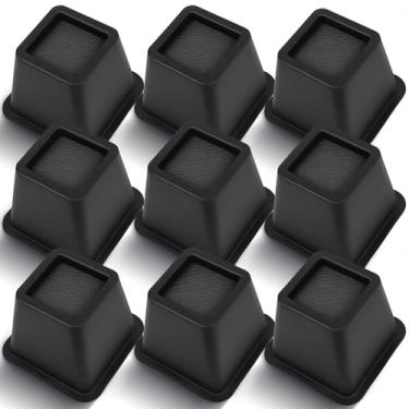 Imagem de MCXYEM Elevador de cama/elevador de cama/elevador de cama/elevador de móveis/elevadores de mesa/elevadores de moldura criar armazenamento sob a cama resistente para ajuste de altura de móveis preto