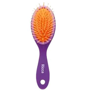 Imagem de Escova De Cabelo Oval Midi Purple Pequena Roxa Base Almofadada Ricca