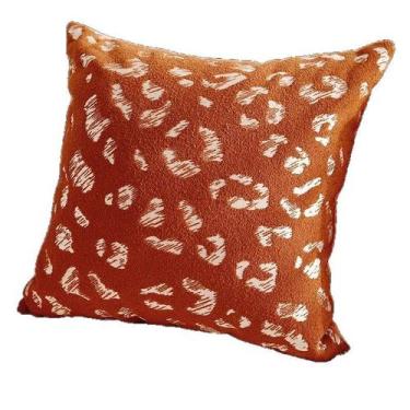 Imagem de Capa de travesseiro de luxo com estampa de leopardo laranja e branca 4