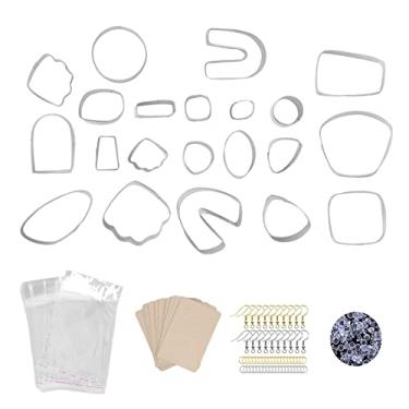Imagem de Kit de brincos de argila de polímero, aço inoxidável, 121 peças, faça você mesmo, conjunto de artesanato com 21 cortadores para iniciantes, presente de artistas