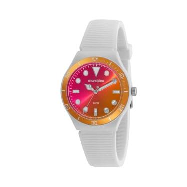 Imagem de Mondaine Relógio Branco Esportivo Pulseira Silicone Relógio Feminino Silicone Branco Esportivo