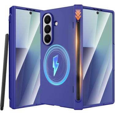 Imagem de NINKI Suporte de caneta S para Samsung Galaxy Z Fold 7 Capa Mag safe com S Pen, capa protetora de tela dobradiça de grau militar para Z Fold 7 com slot Stylus para Galaxy Z Fold 7 capa de telefone com