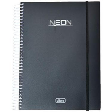 Imagem de Caderno Espiral Capa Plástica Neon, Tilibra, Preto, 200 folhas, Universitário (20x27 cm), 1 unidade
