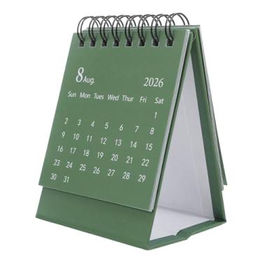 Imagem de MAGICLULU Calendário de Mesa 2026, Planejador Mensal Dobrável, Formato Pequeno Tipo para Escritório E Casa, Planejamento Diário, Mini, Verde.