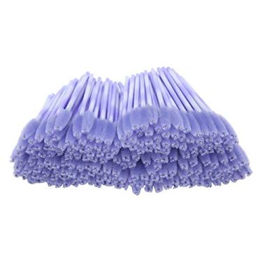 Imagem de 200 peças aplicador de varinhas de rímel conjunto de escova de sobrancelha descartável ferramenta cosmética de extensão de cílios para maquiadores profissionais e salões de beleza (Roxo claro)