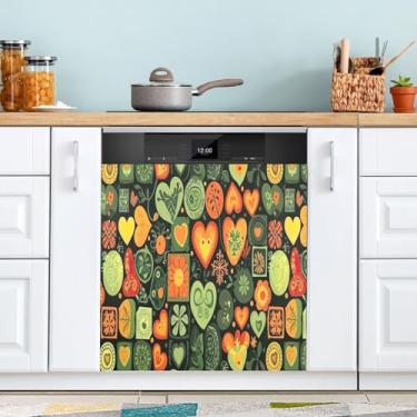 Imagem de ATTX Capa magnética para lava-louças do trevo do Dia de São Patrício, 58,4 cm C x 66 cm A, decoração da capa da máquina de lavar louça, decalques de armário doméstico e eletrodomésticos adesivos #200