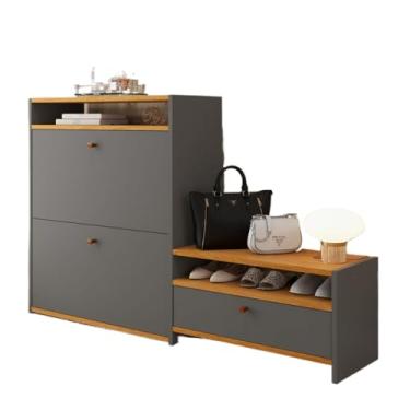 Imagem de Sapateira Organizadora Com Prateleira E Gaveta Basculante Hall de Entrada(Diamante Cinza Com Nature)