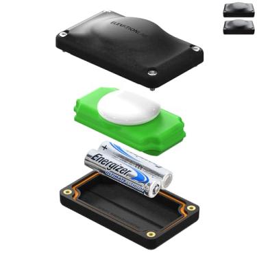 Imagem de Capa de bateria compacta estendida AirTag - usa pilhas AAA - 5x mais capacidade do que CR2032 | Elevation Lab TimeCapsule | Impermeável, substituição de bateria CR 2032 (pacote com 2)