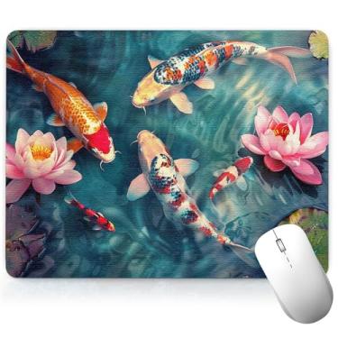 Imagem de Almofada de mesa de couro para peixe, mouse pad de arte colorida, teclado de computador, mousepad para jogos, protetor e capa à prova d'água, capa decorativa de couro PU, mouse para laptop, decoração