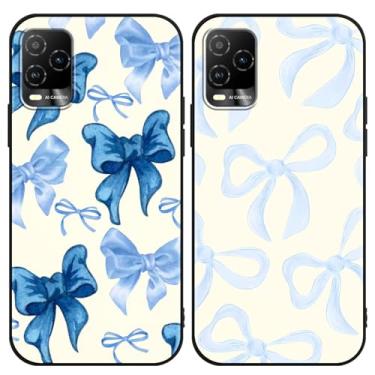 Imagem de Zrutru Pacote com 2 capas de telefone estéticas e elegantes com laço preppy para BLU View 5 Pro B170D 17.1 cm, capa protetora de TPU (poliuretano termoplástico) de silicone macio