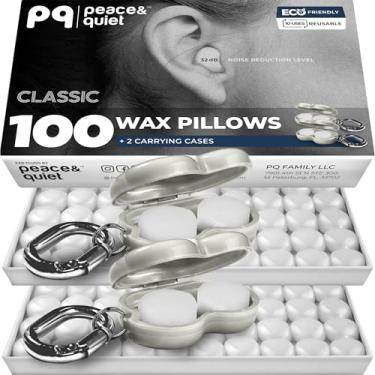 Imagem de Peace&Quiet | Tampões de ouvido de cera PQ 100 para dormir - tampões de ouvido de cera de silicone para dormir e nadar, tampões de ouvido de gel para cancelamento de ruído, protetores de ouvido para