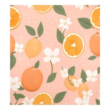 Imagem de Qilmy Capa magnética para máquina de lavar louça, laranjas e flores pequenas, 58 x 66 cm, capa decorativa para geladeira para porta frontal, adesivo, máquina de lavar, painel de geladeira, decalque