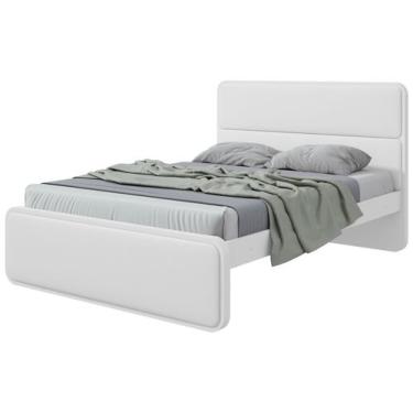 Imagem de Cama de Casal Móveis Lopas Loop Branca, Branco