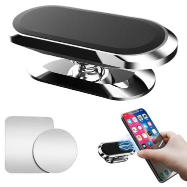 Imagem de Suporte Magnético Veicular Rotação 360° Para Smartphones Com Base Resistente E Instável Com 8 imãs N52 Fixação Forte