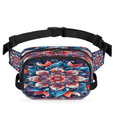 Imagem de Pochete azul retrô borboleta para mulheres e homens com alça ajustável bolsa de cinto bolsa transversal bolsa de peito bolsas de bumbum bolsa tiracolo, Cor 24