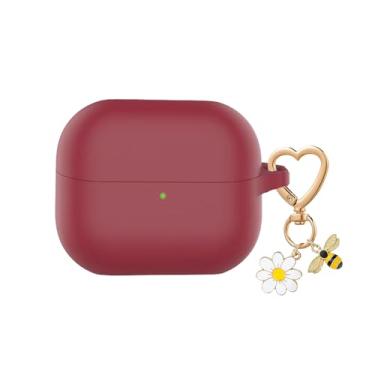 Imagem de QIMZBAAT Capa para Samsung Galaxy Buds 3 e Galaxy Buds 3 Pro e Bud 3 FE com chaveiro fofo com pingente de margarida de abelha, capa protetora de silicone macio para Samsung Galaxy Buds3 Series Capa de