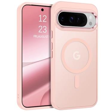 Imagem de BENTOBEN Capa para Google Pixel 10 Pro XL, compatível com Magsafe Magsafe, capa protetora fina à prova de choque feminina masculina translúcida para Google Pixel 10 Pro XL, rosa