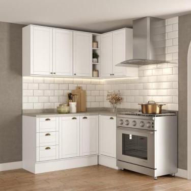 Imagem de Armário De Cozinha Completa C Balcão Milla Bee Carraro Branco - MÓVEIS