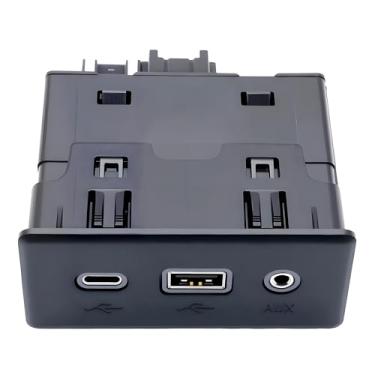 Imagem de daydmaly Conjunto de leitor de áudio e receptáculo USB preto compatível com Chevy Malibu Equinox 2019-2024, Buick Encore GX 2020-2023, GMC Terrain 2018-2019 (substitui # 84260037 13529865 13512372)