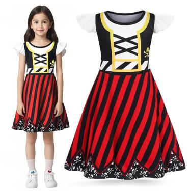 Imagem de Fantasia Mizzuco Girls Pirate Dress, criança de 10 a 11 anos, vermelha