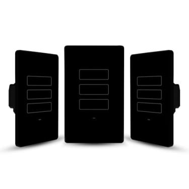 Imagem de Interruptor Inteligente Wi-Fi Touch 3 Teclas Preto AGL – Controle por App e Assistentes de Voz
