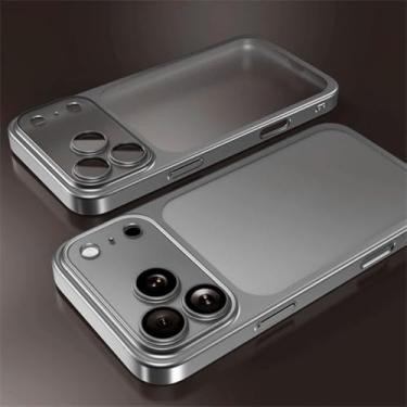 Imagem de Capa fosca transparente para iPhone 16 15 14 13 12 11 Pro Max Air, proteção contra impactos e capa traseira (para iPhone 13/Prata)