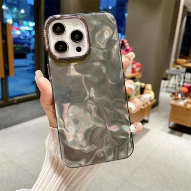 Imagem de HTVJFX Capa de celular luxuosa dobrável com estampa de camelo e laser para iPhone 16 Plus, capa protetora à prova de choque (para iPhone 16 Plus/preta)