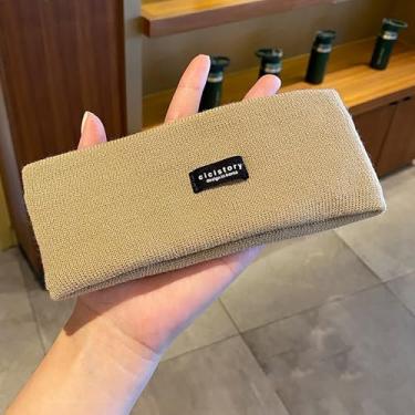 Imagem de Faixas de cabelo femininas esportivas de moda para corrida, fitness, ioga, acessórios de cabelo para maquiagem (cáqui claro)