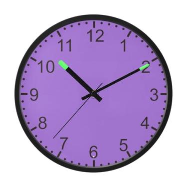 Imagem de ODAWA Relógios de parede ametista fazenda para sala de estar, luz de cozinha, relógios de parede operados a bateria, 30,5 cm