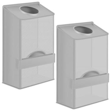 Imagem de Suporte de saco plástico de parede, organizador de sacos de plástico 2 em 1 com dispensador de rolo de lixo, bolsa de armazenamento removível para pia de armário de cozinha doméstica (cinza)