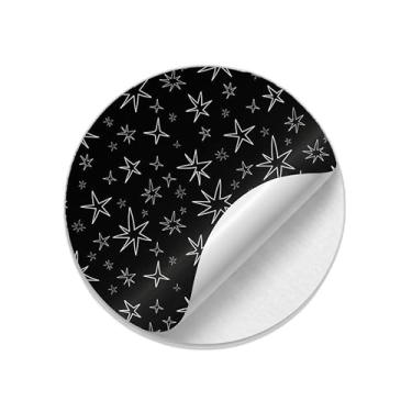 Imagem de Ladrilho Decorativo de Cerâmica com Estampa de Estrelas Padrão Monocromático