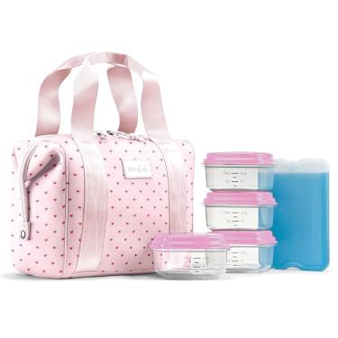 Imagem de Fit & Fresh Lancheira de neoprene para mulheres, lancheira feminina isolada para trabalho, resistente a rasgos e manchas, lancheira grande para mulheres com recipientes e gelo, bolsa Remi lavável na