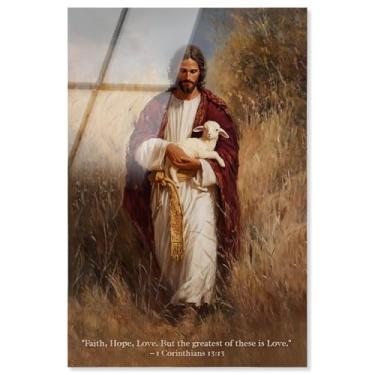 Imagem de Faith Hope and Love Impressão acrílica Jesus Wall Art por Art Remedy, Pronto para pendurar, 50 x 76 cm