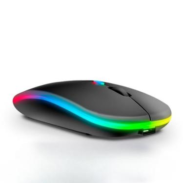 Imagem de Rato Bluetooth RecarregáVel Sem Fios — Bateria Integrada, Funcionamento Silencioso, Ideal Para EscritóRios DoméSticos E Multitarefas(Preto Premium)