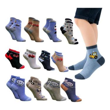 Imagem de Kit 6 Pares De Meias Infantil Meninos Poliéster - Nice Cotton, Estampa