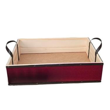 Imagem de Cesta Bandeja Natalina Decorada Natal Caixa Personalizada(G - 40x30,Vermelha - Feliz Natal)