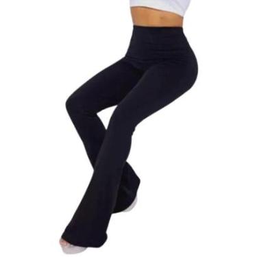 Imagem de Calça Legging Suplex Flare Bella Fiore Boca de Sino Bailarina Cintura e Cós Alto Moda Fitness-Feminino