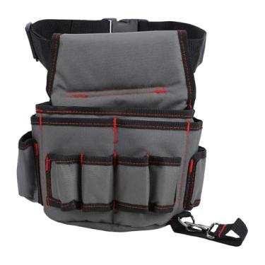 Imagem de Jiawu Bolsa para cinto de ferramentas, tecido Oxford impermeável 600D, bolsa resistente para ferramentas de eletricista com cinto ajustável e fivela de liberação rápida
