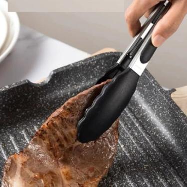 Imagem de Pegador de Cozinha Silicone com Inox — Para Saladas, Carnes e Alimentos