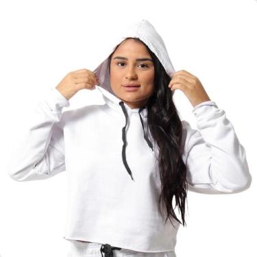 Imagem de Conjunto Moletom Feminino Blusa Cropped e Calça Flanelada Moda Inverno