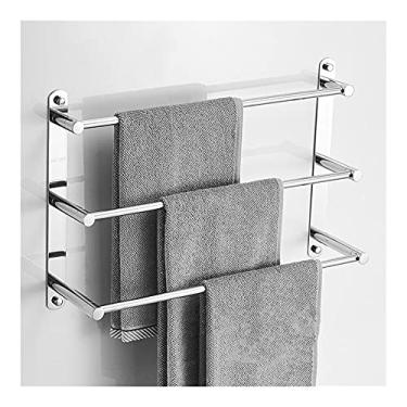 Imagem de Prateleiras de banheiro, toalheiro cromado, barra de toalha de aço inoxidável 304, suporte de toalha de parede, acessórios de banheiro para banheiro, cozinha