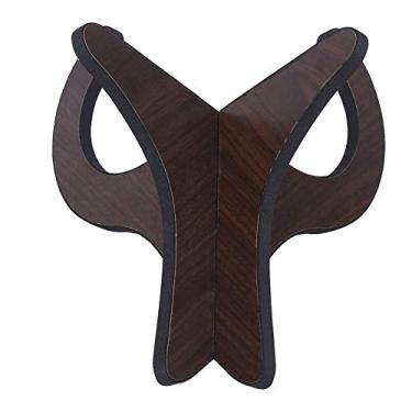 Imagem de KIMISS Rack Removível de Suporte de Madeira Portátil para Violino e Ukulele - Montagem Elegante de Instrumento Musical Com Almofada de Proteção de EVA